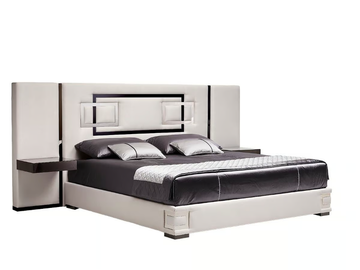 VERTIGO - Double bed with upholstered headboard and integrated nightstands by Siwa Soft Style - view 3